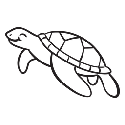 Esquema de tortuga marina sonriente Transparent PNG