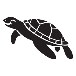 Tortuga marina sonriente nadando Diseño PNG