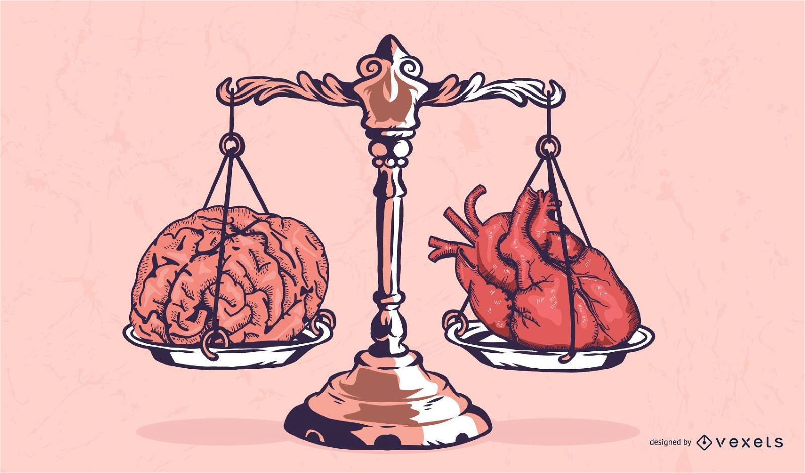 Herz und Gehirn Skala Illustration
