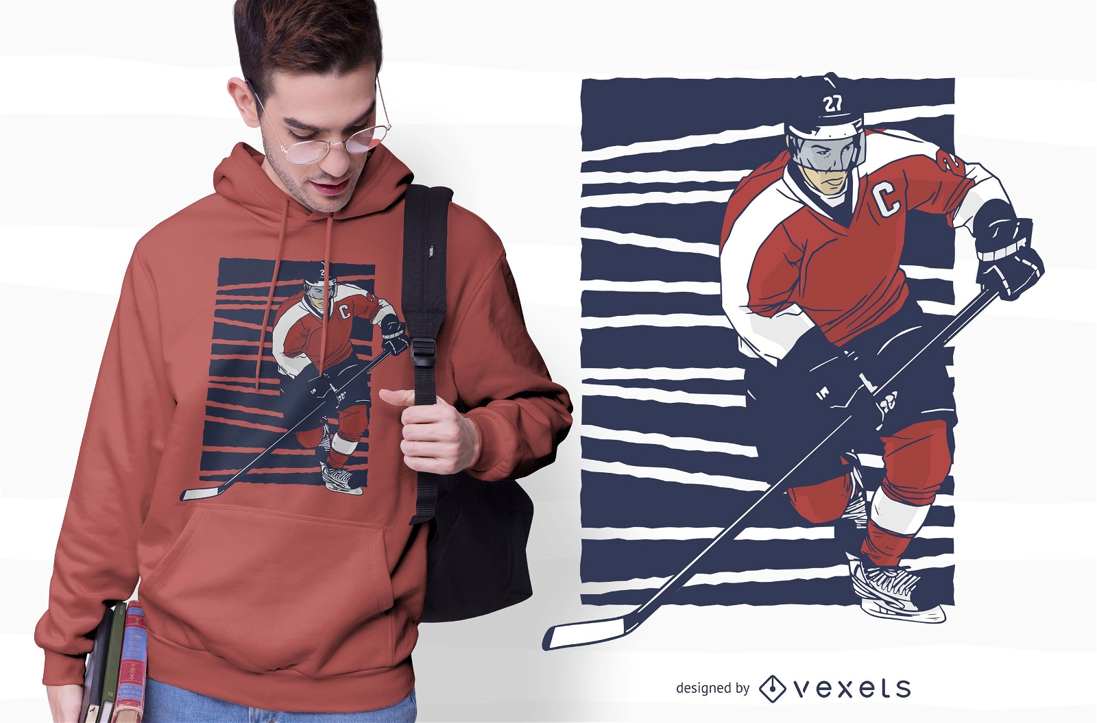 Eishockeyspieler-T-Shirt Design
