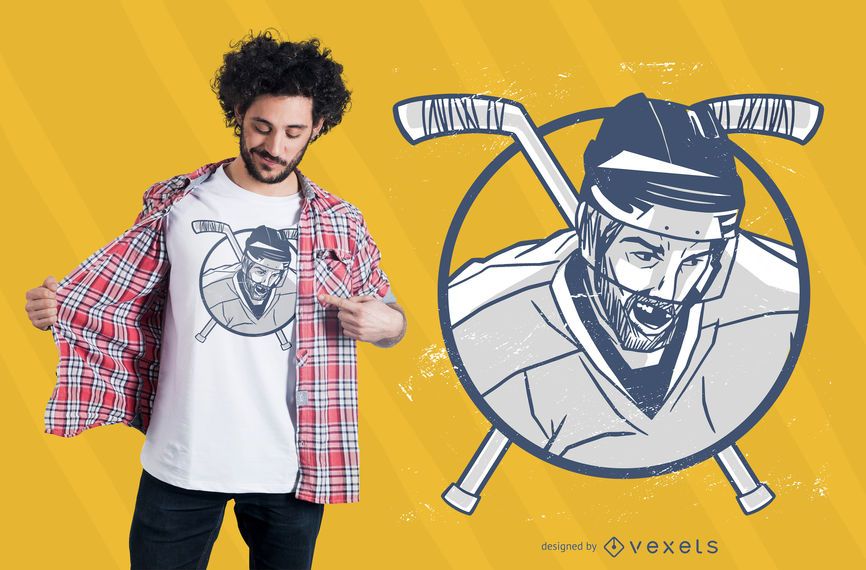Ice Hockey Man T-shirt Design Ice Hockey Man T-shirt Design
