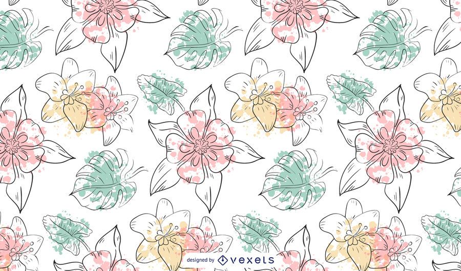 Watercolor flowers pattern design Watercolor flowers pattern design