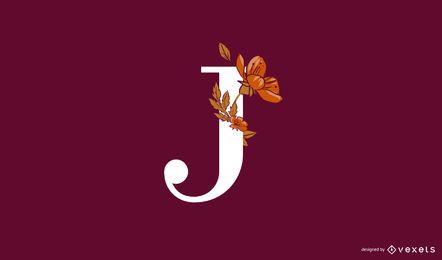 Plantilla de logotipo floral letra J Plantilla de logotipo floral letra J