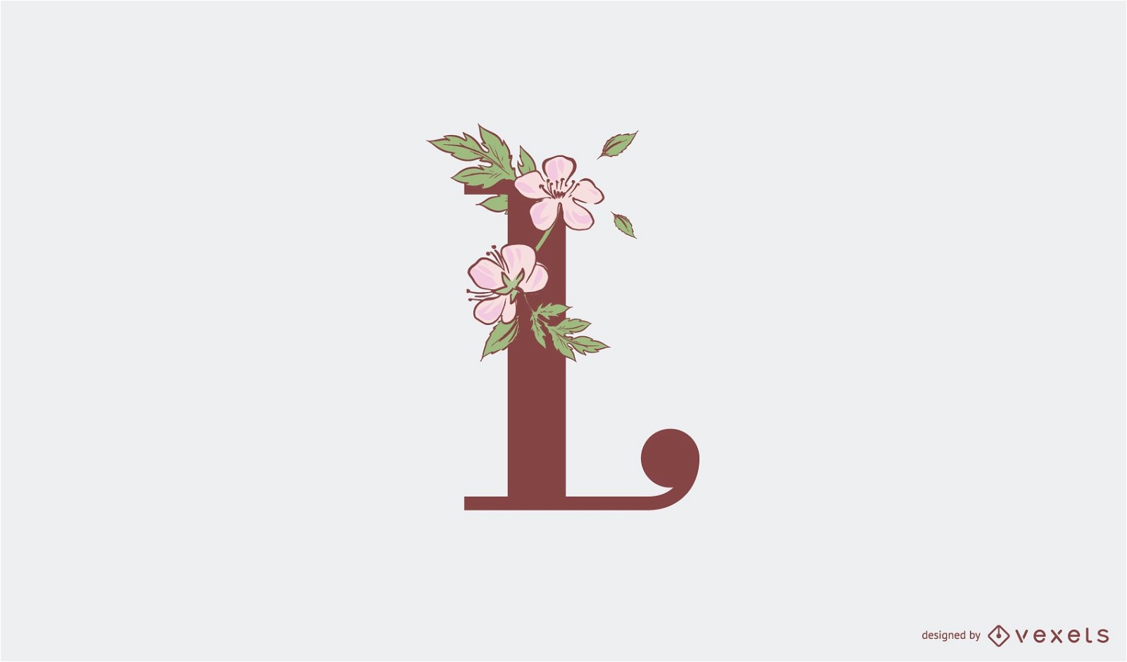 Blumenbuchstabe l Logo-Vorlage