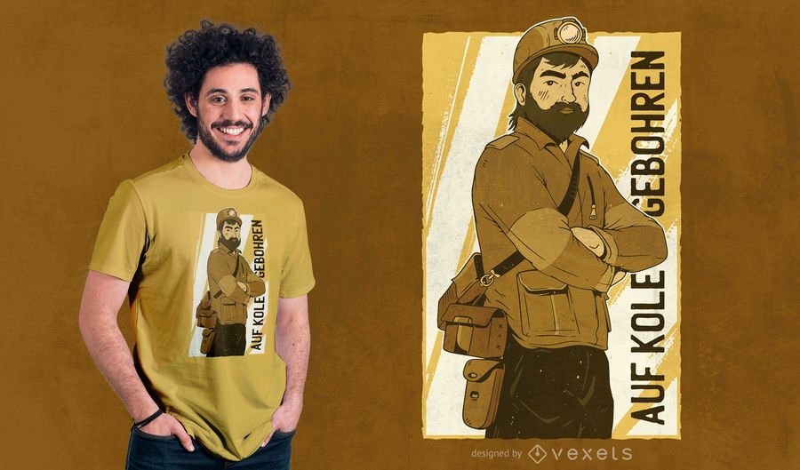 Coal Miner German Quote T-shirt Design Coal Miner German Quote T-shirt Design