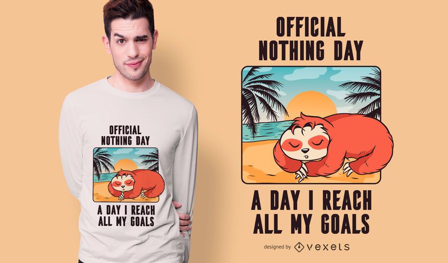 Diseño de camiseta de Sloth Nothing Day Diseño de camiseta de Sloth Nothing Day