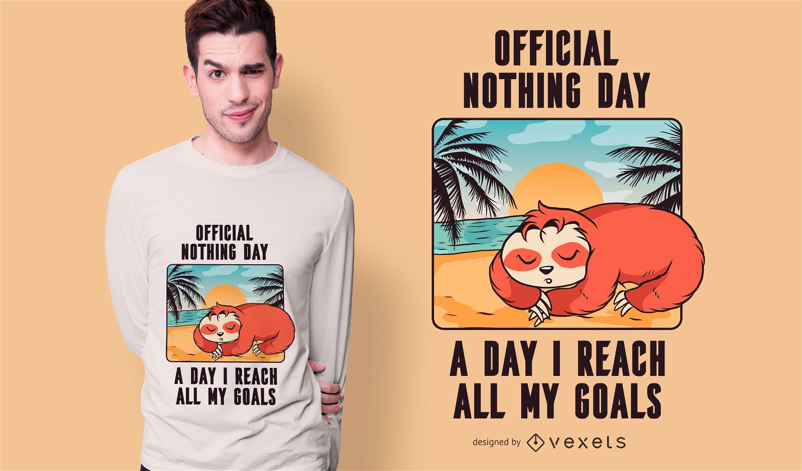 Dise?o de camiseta de Sloth Nothing Day