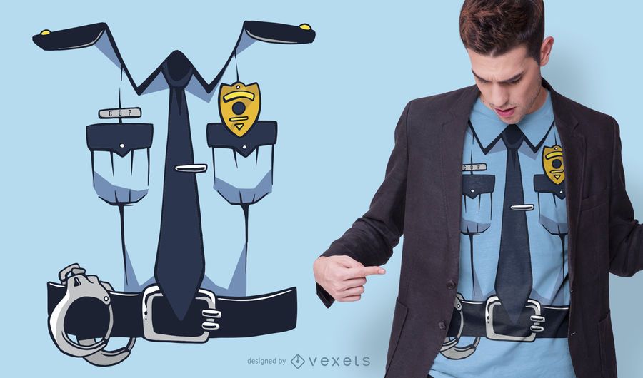 Diseño de camiseta de disfraz de policía Diseño de camiseta de disfraz de policía