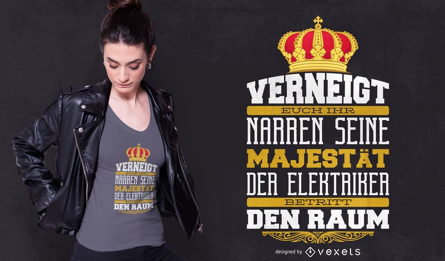 Electrician German Quote T-shirt Design Electrician German Quote T-shirt Design