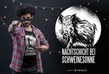 Wild Boar German Quote T-shirt Design Wild Boar German Quote T-shirt Design