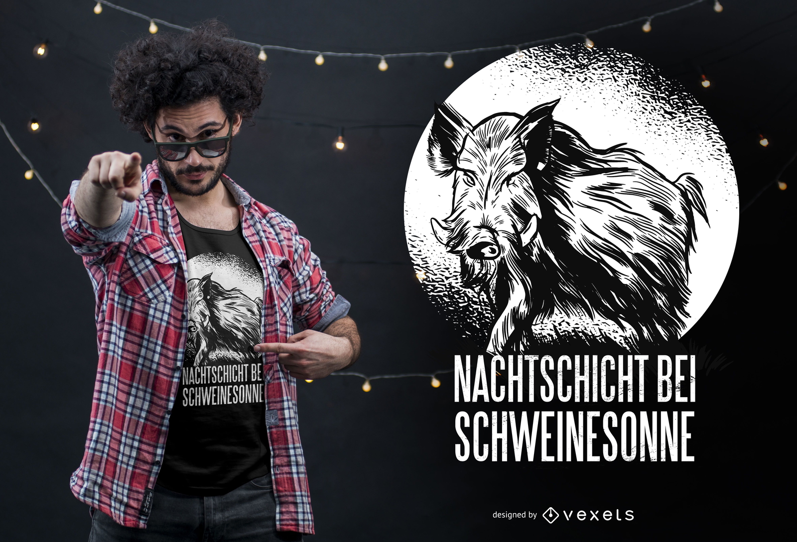 Wild Boar German Quote T-shirt Design