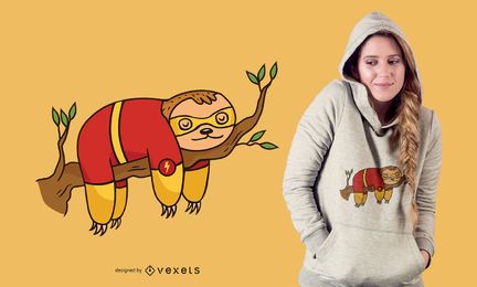 Superhelden Faultier T-Shirt Design