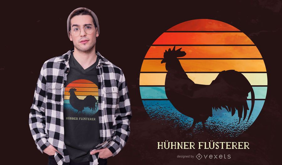 Sonnenuntergang Hahn T-Shirt Design Sonnenuntergang Hahn T-Shirt Design