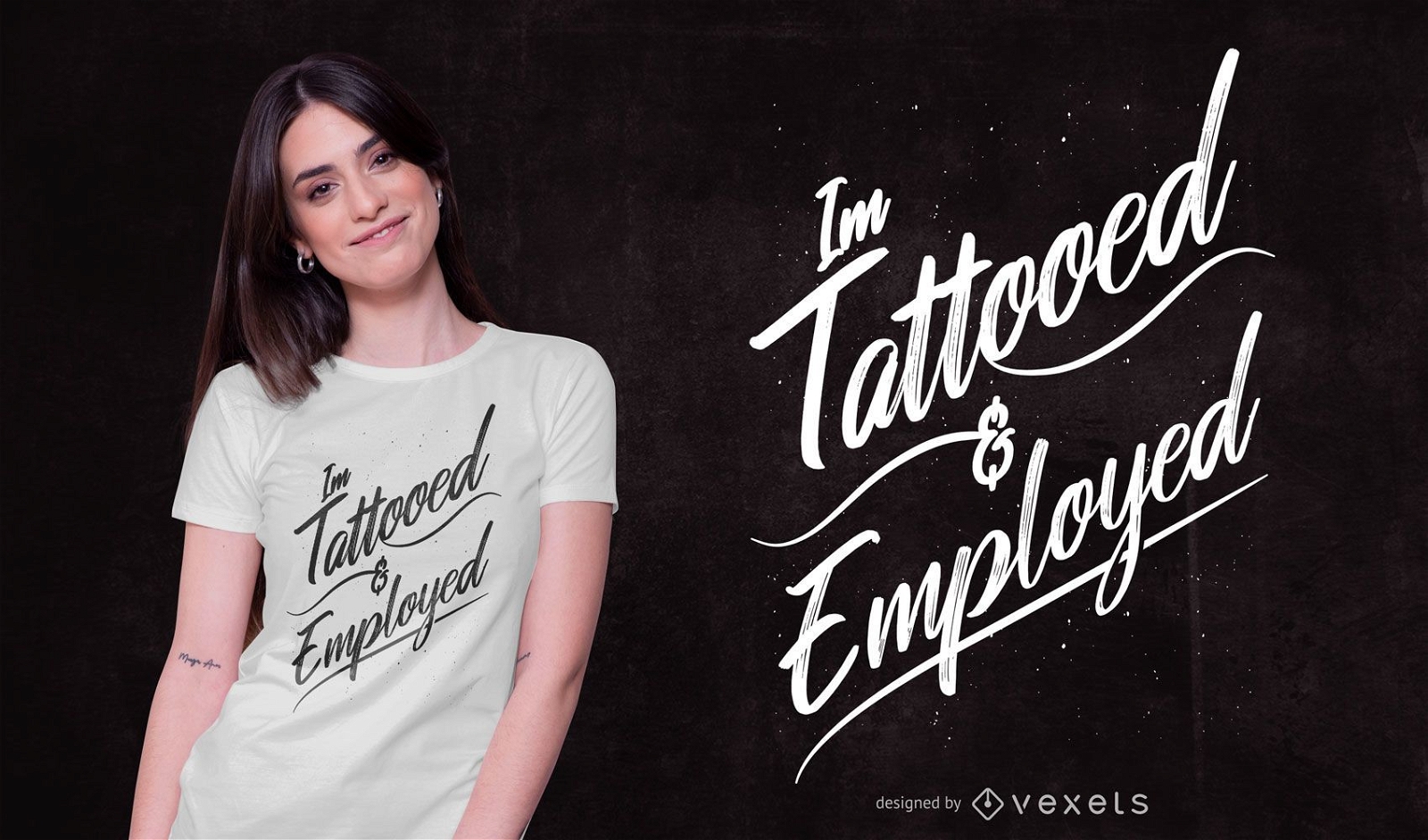 Design de t-shirt com cita??o tatuada