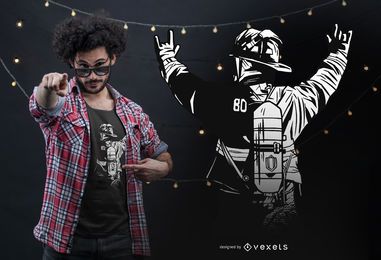 Design de camiseta do Firefighter Rock Hands