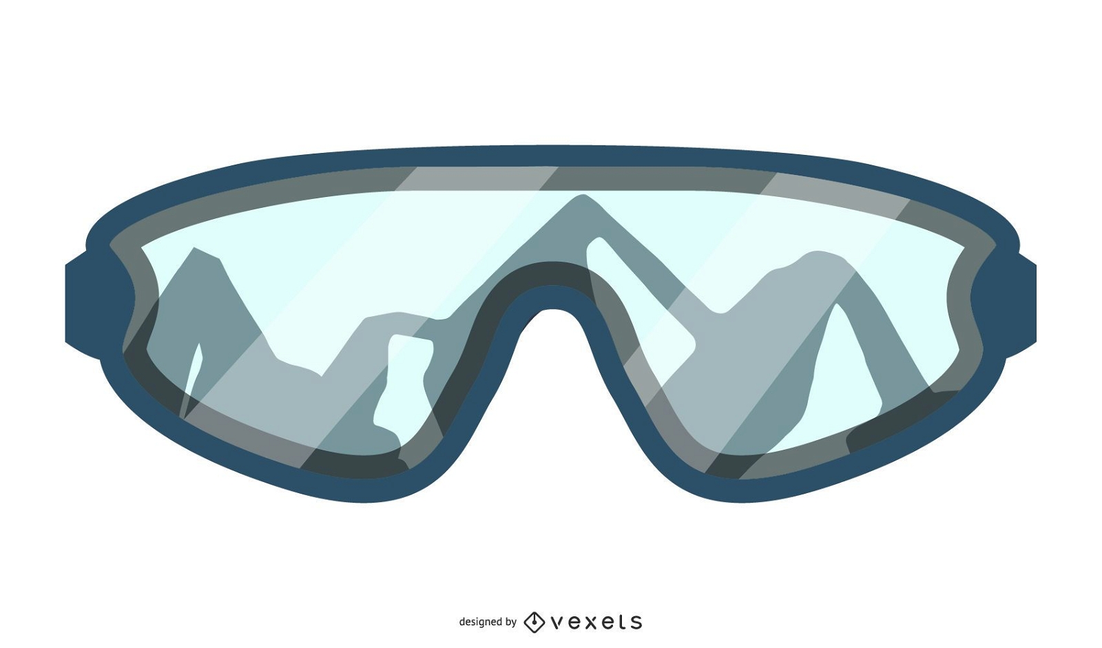 Design de óculos de esqui de montanha