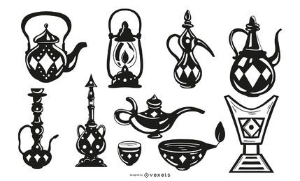 Arabic Black Stroke Objects Design Pack