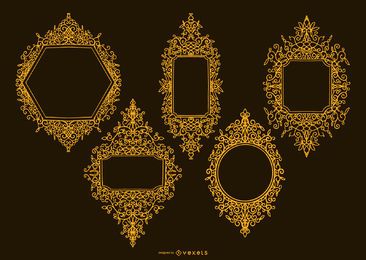 Golden Ornamental Frame Design Pack