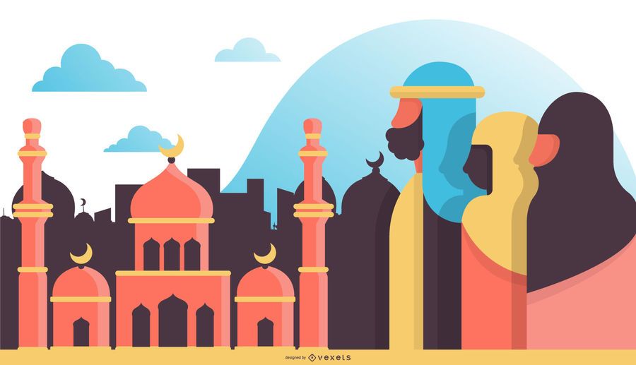Arabic Flat Design Illustration Arabic Flat Design Illustration