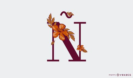 Floral letter logo template