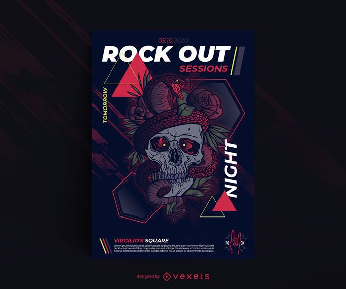 Skull and snake poster template Skull and snake poster template