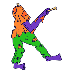 Letra de halloween colorido k Desenho PNG