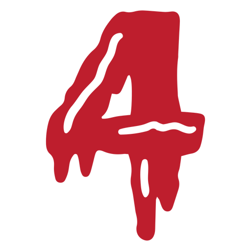 Halloween bloody number 4 - Transparent PNG & SVG vector file