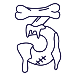 Halloween número 3 traços Desenho PNG