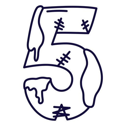 Halloween number 5 stroke Transparent PNG & SVG vector file