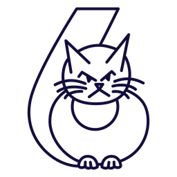 Halloween number 6 stroke PNG Design