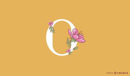 Modelo de logotipo de letra o floral