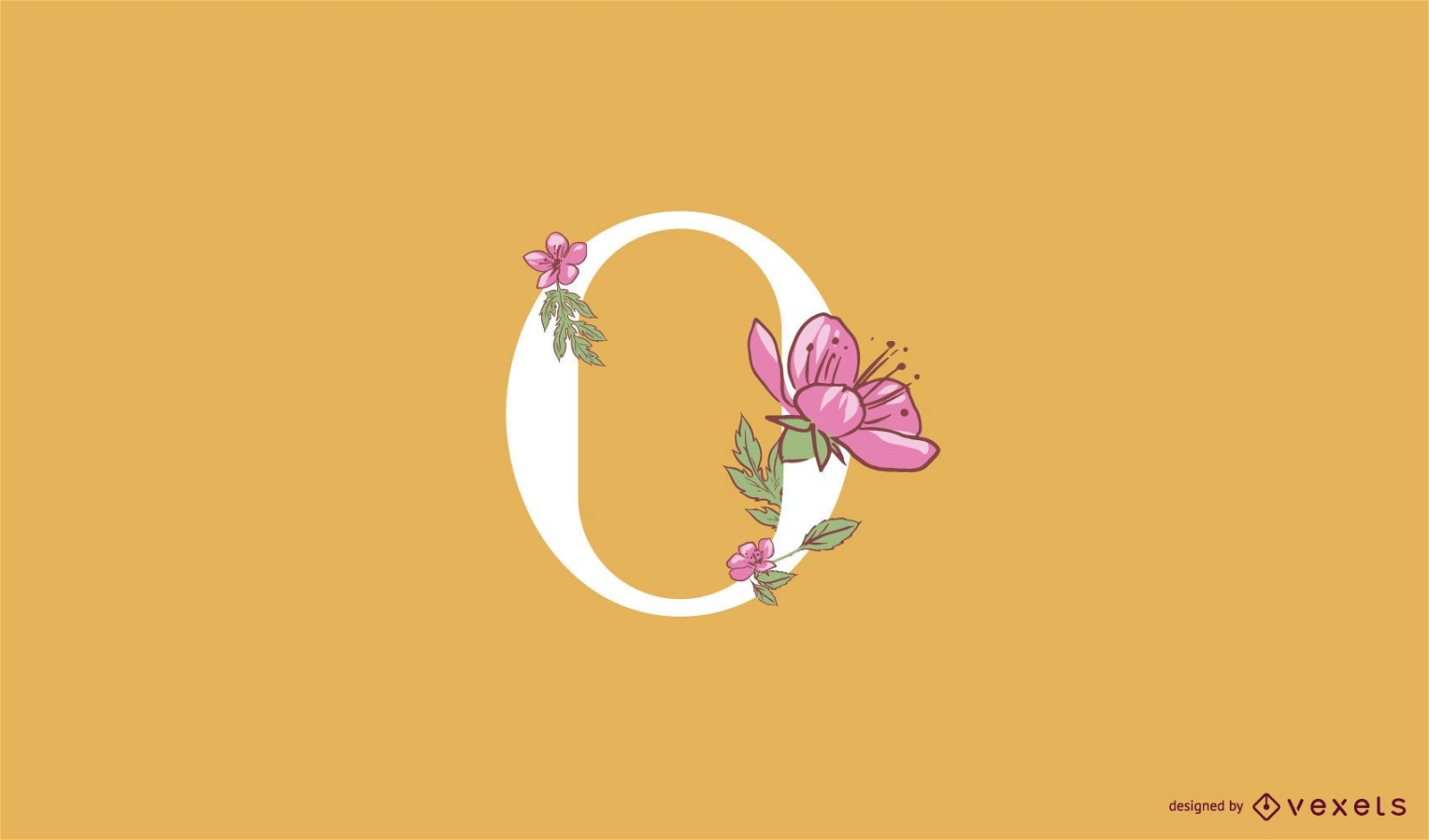 Blumenbuchstabe o Logo-Vorlage