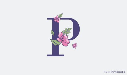 Floral letter p logo template Floral letter p logo template