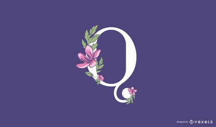 Plantilla de logotipo floral letra q Plantilla de logotipo floral letra q