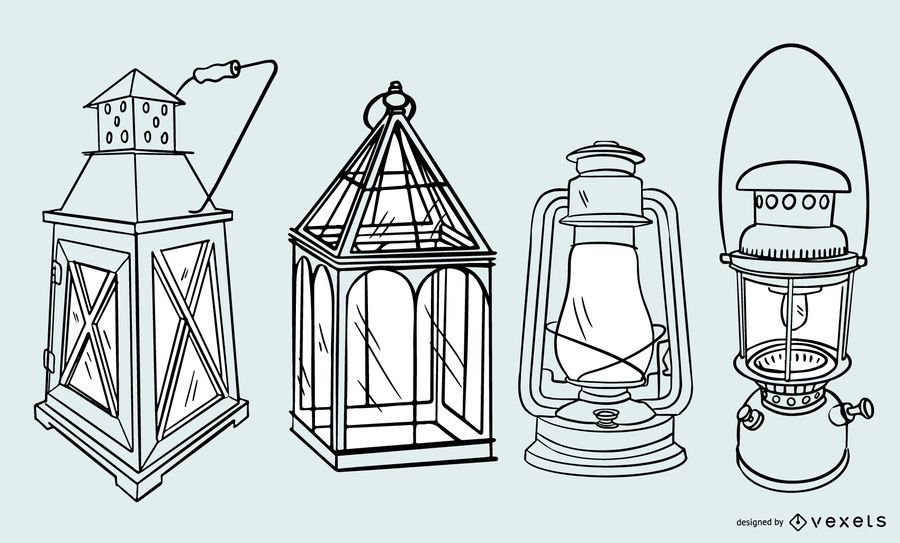 Antique Lamp Stroke Design Set Antique Lamp Stroke Design Set