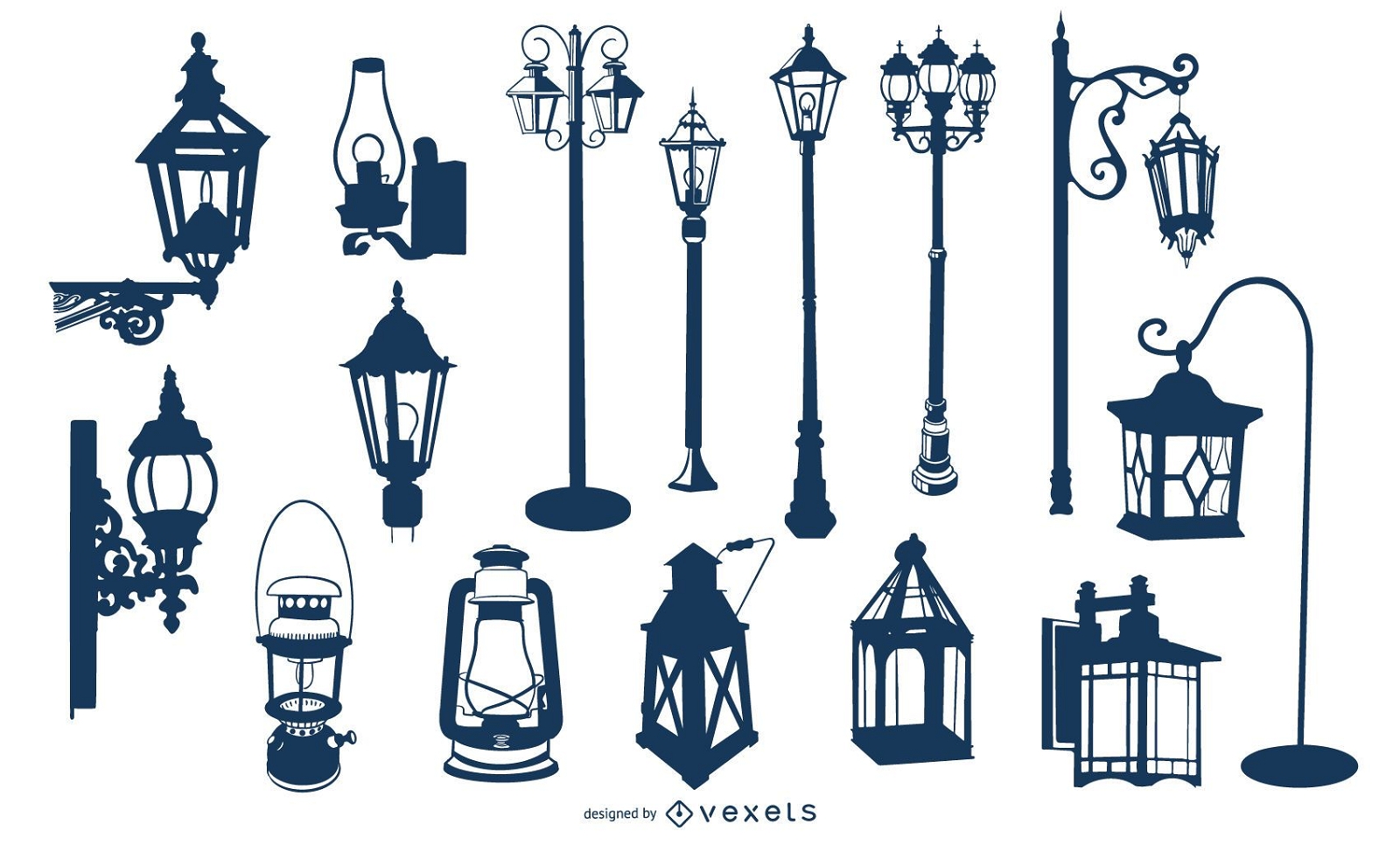 Old Vintage Lamp Silhouette Collection