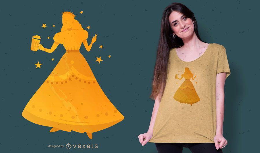 Design de t-shirt de princesa de cerveja Design de t-shirt de princesa de cerveja