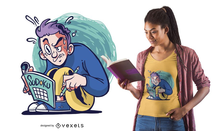 Sudoku guy t-shirt design Sudoku guy t-shirt design