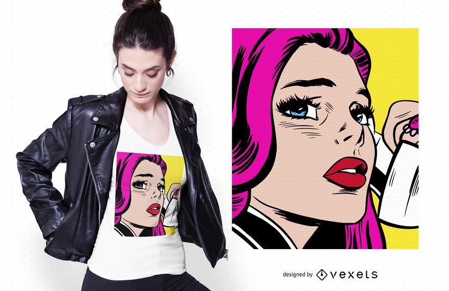 Pop Art Girl T-shirt Design Pop Art Girl T-shirt Design