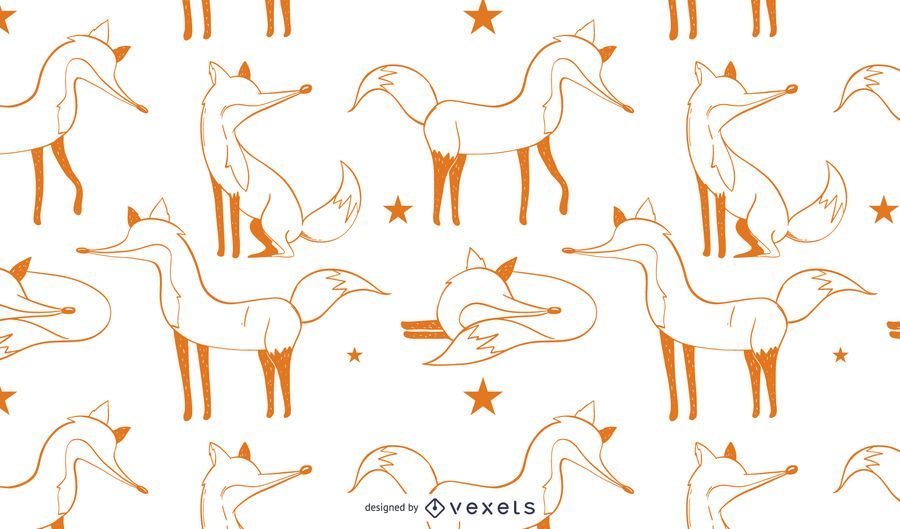 Fox Illustration Pattern Design Fox Illustration Pattern Design