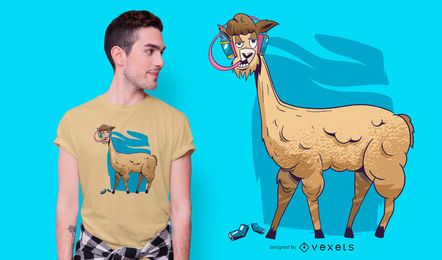 Diseño de camiseta de alpaca borracha Diseño de camiseta de alpaca borracha