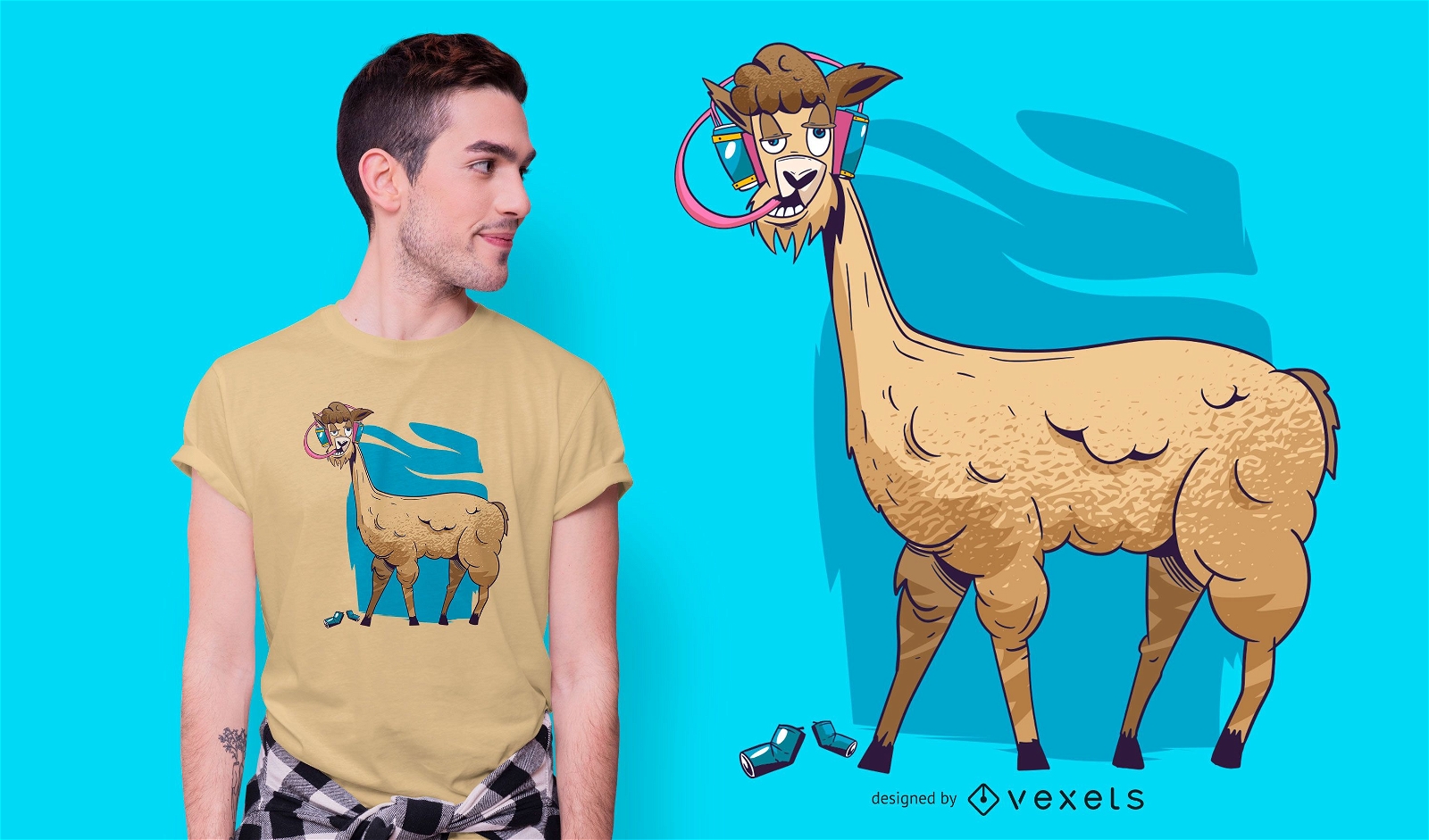 Drunk Alpaca T-shirt Design