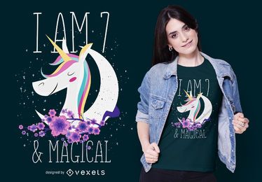 7 years-old Unicorn T-shirt Design 7 years-old Unicorn T-shirt Design
