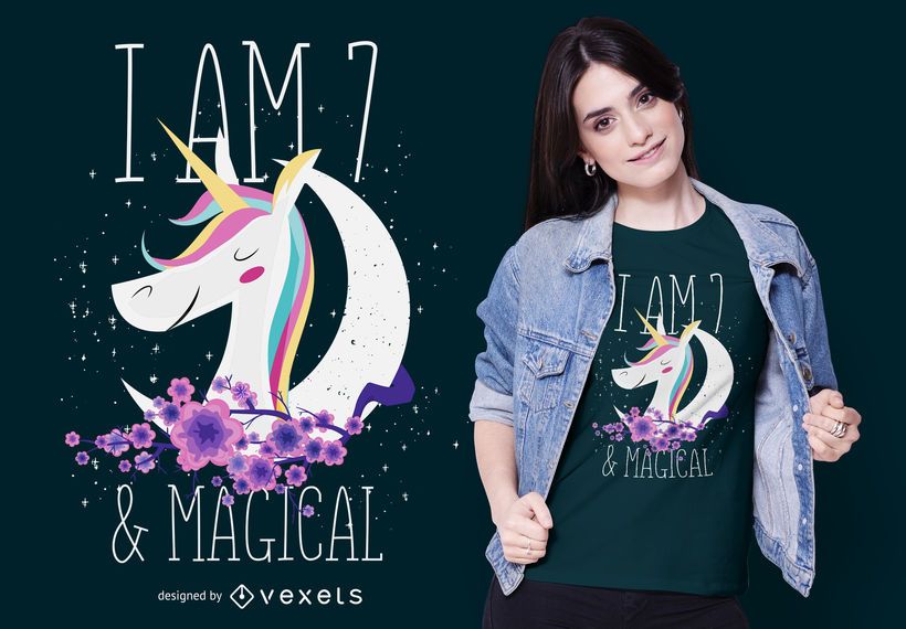 7 years-old Unicorn T-shirt Design 7 years-old Unicorn T-shirt Design