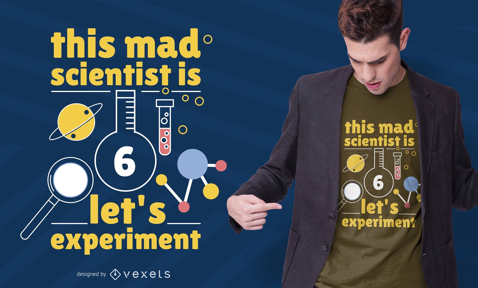 6 Jahre alter Wissenschaftler T-Shirt Design
