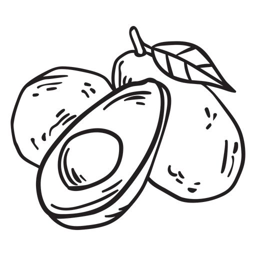 Curso de frutas de abacate Desenho PNG