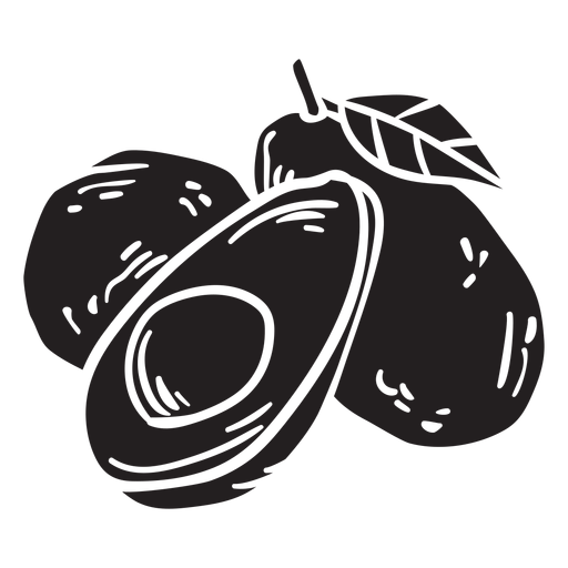 Avocado silhouette illustration