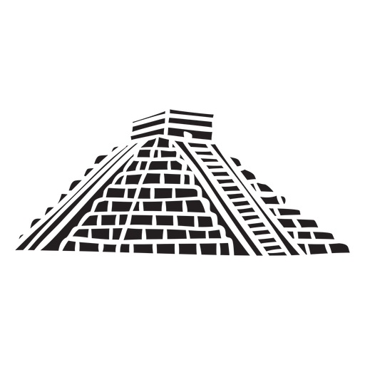Aztec temple silhouette