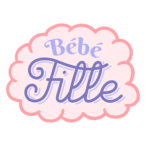 Baby girl french lettering PNG Design
