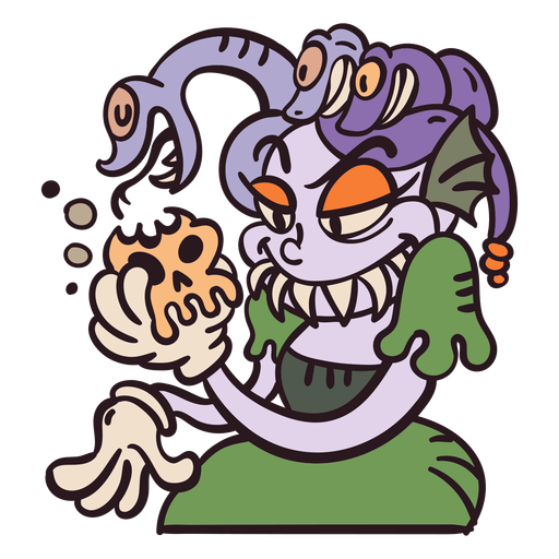 Ilustra??o colorida dos desenhos animados de halloween Desenho PNG